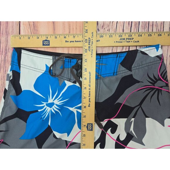 Billabong Mens Floral Board Shorts Size 32 Blue/Gray/Black 100% Polyester - Picture 7 of 8